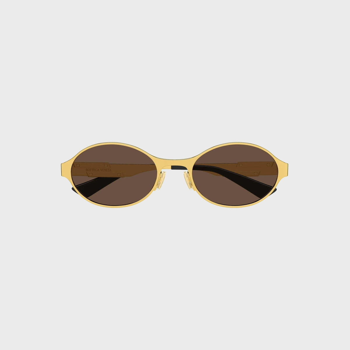 Bottega Veneta Dash Oval Sunglasses - Gold / Brown