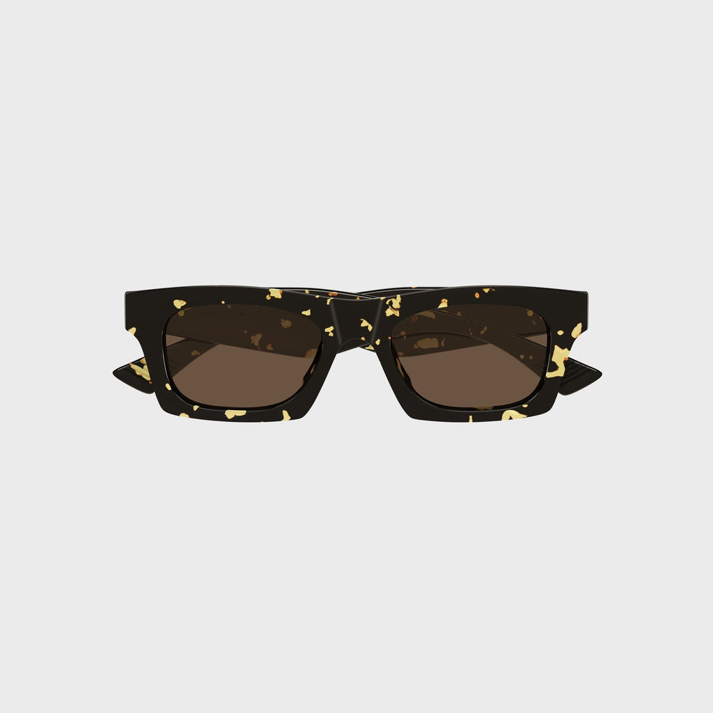 Bottega Veneta Recycled Acetate Rectangle Sunglasses - Havana / Brown