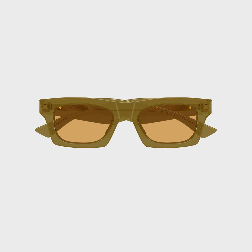 Bottega Veneta Acetate Square Sunglasses - Brown / Orange
