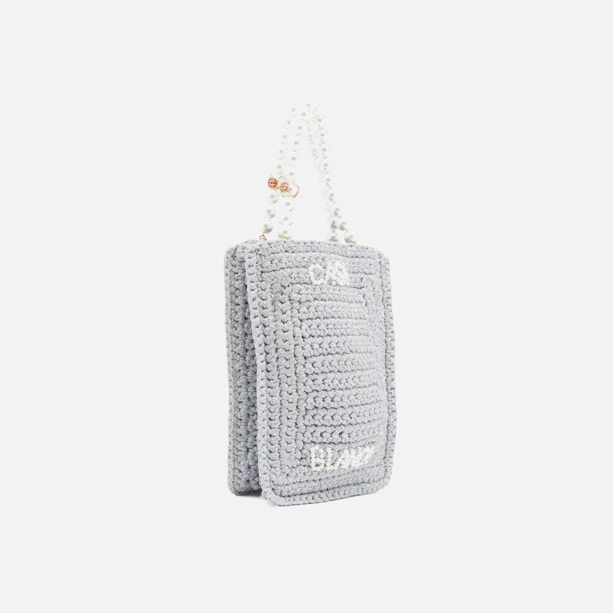 Casablanca Pearl Mini Crochet Bag - Silver