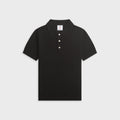 Casablanca Pointelle Monogram Short Sleeve Polo Shirt - Black
