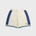 Casablanca Side-Stripe Crochet Short - White / Blue