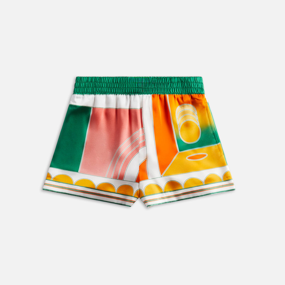 Casablanca Summer Court Silk Shorts with Drawstrings - Multi