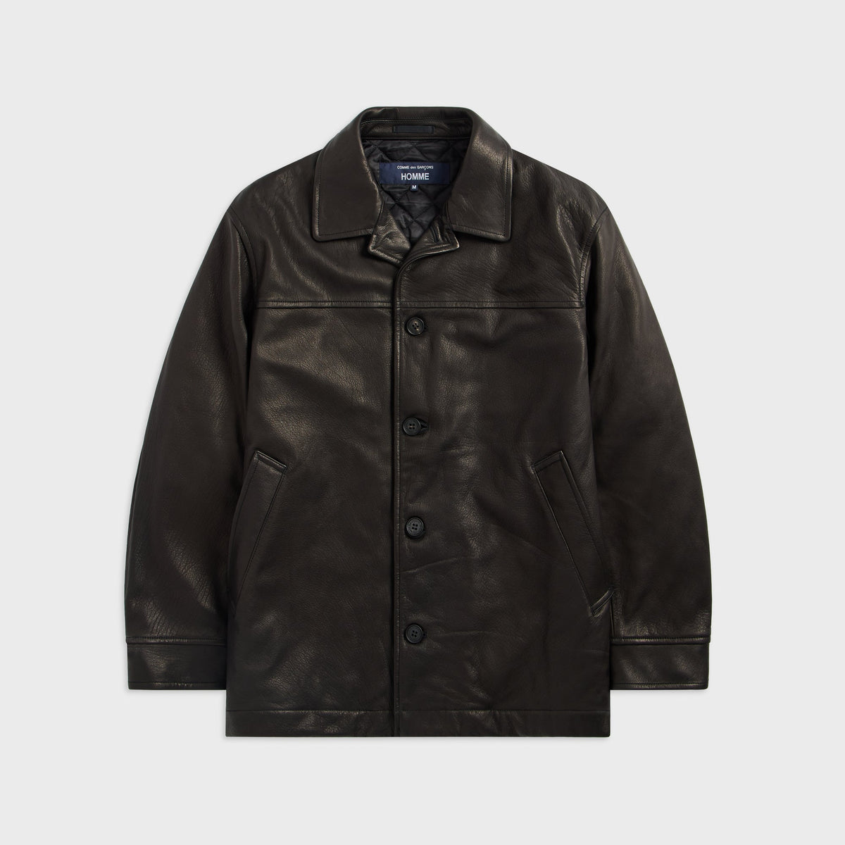 CDG Homme Deer Skin Leather Jacket - Black