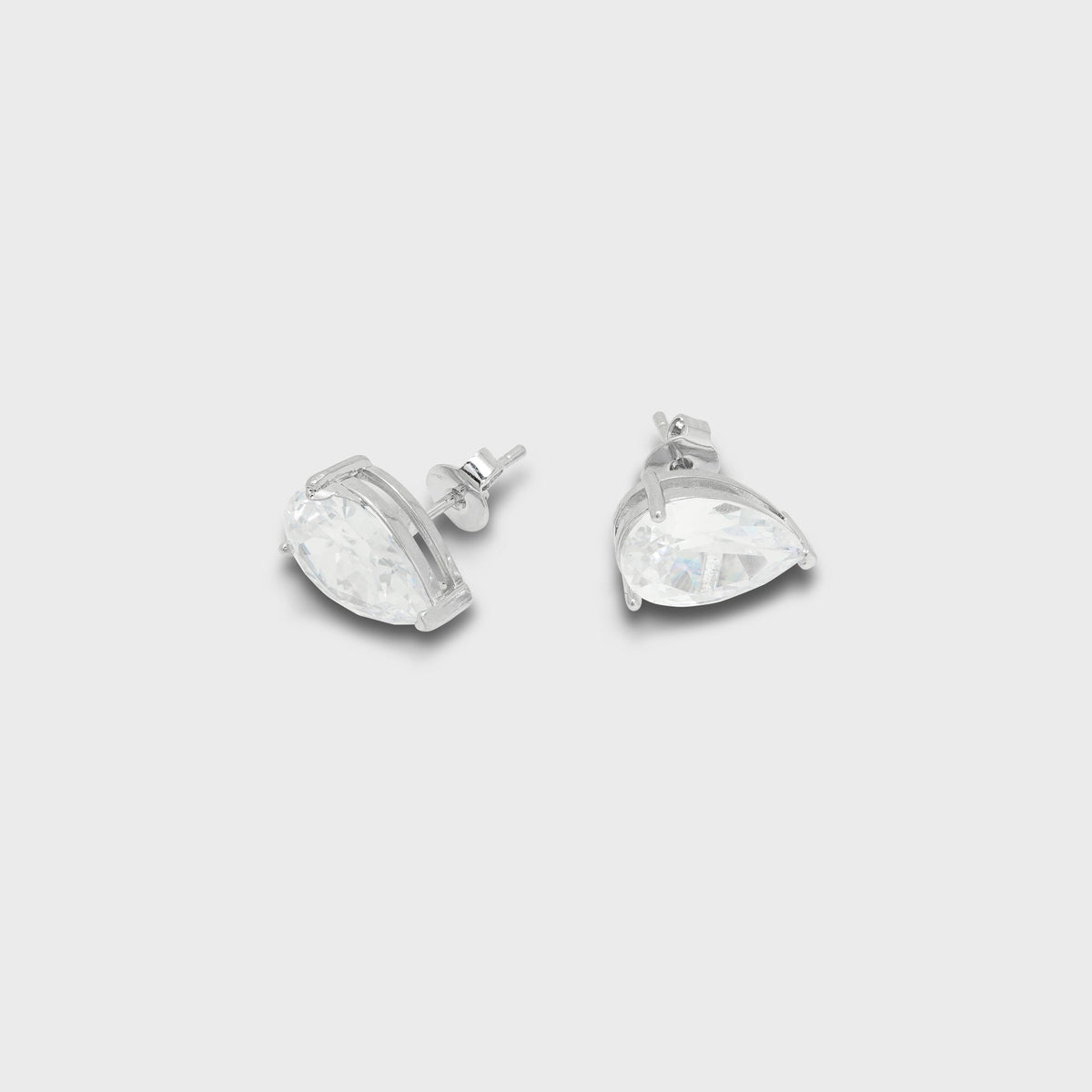 Crystal Haze Pear Shaped Studs - Clear
