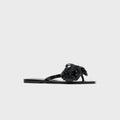 Coperni Silicone Flower Flat Sandals - Black
