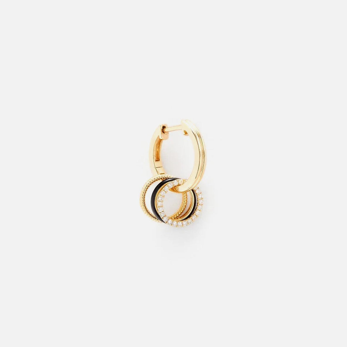 Yvonne Leon Double Creole Bouee Couleur PM Earring - Gold