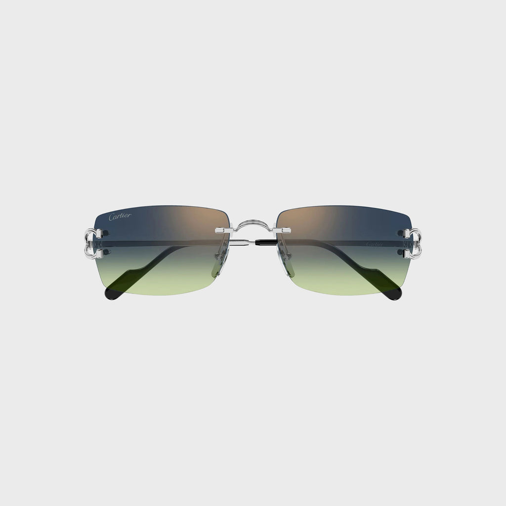 Cartier Decor C Sunglasses - Silver / Blue