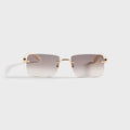 Cartier Rectangle Frame Sunglasses - Gold / Ivory / Grey