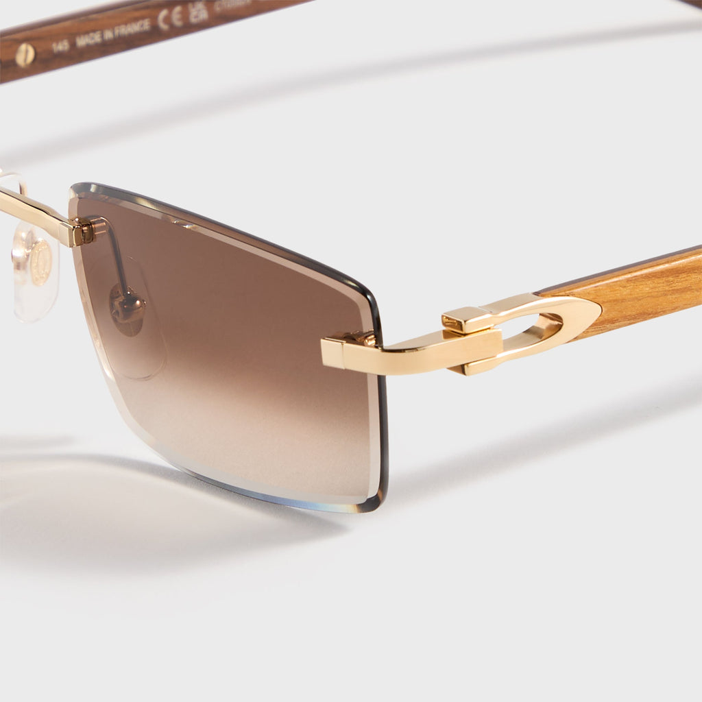 Cartier Square Sunglasses - Gold / Yellow / Brown