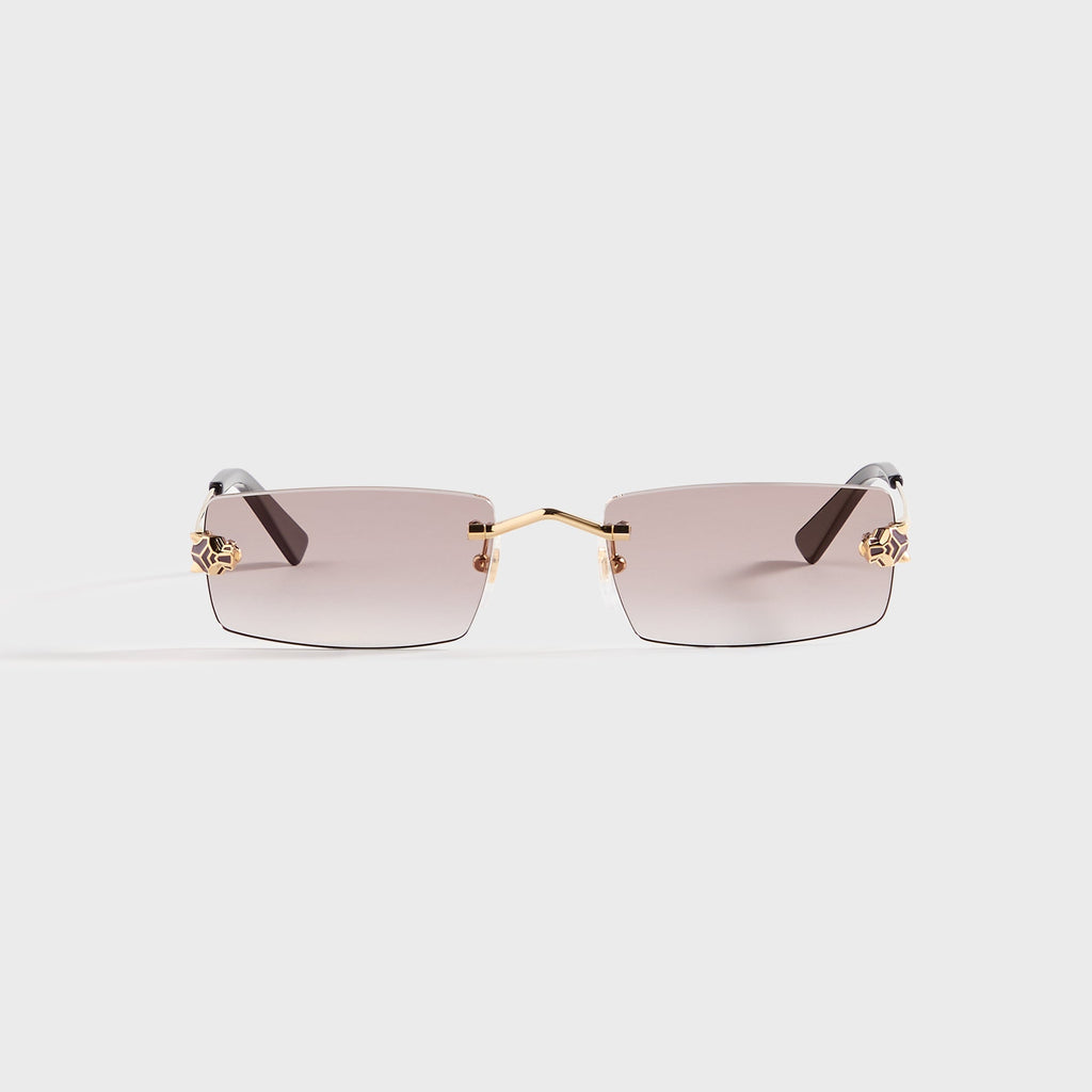 Cartier Rectangle Sunglasses - Gold / Violet