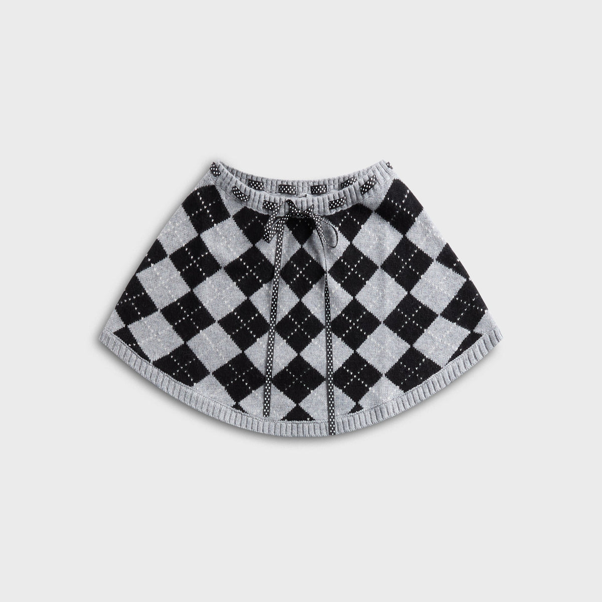 GUIZIO Sweet Argyle Skirt - Heather Grey