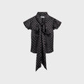 GUIZIO Ara Satin Top - Black Micro Dot