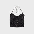 GUIZIO Marini Embellished Corset Top - Black