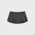GUIZIO Tweed Pleated Mini Skirt - Dark Grey