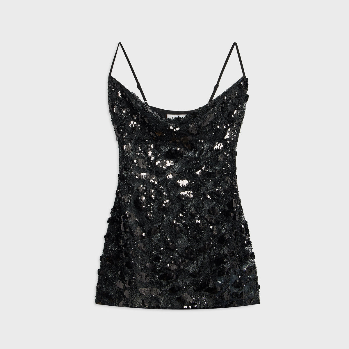 GUIZIO Grace Cowl Neck Mini Dress - Black