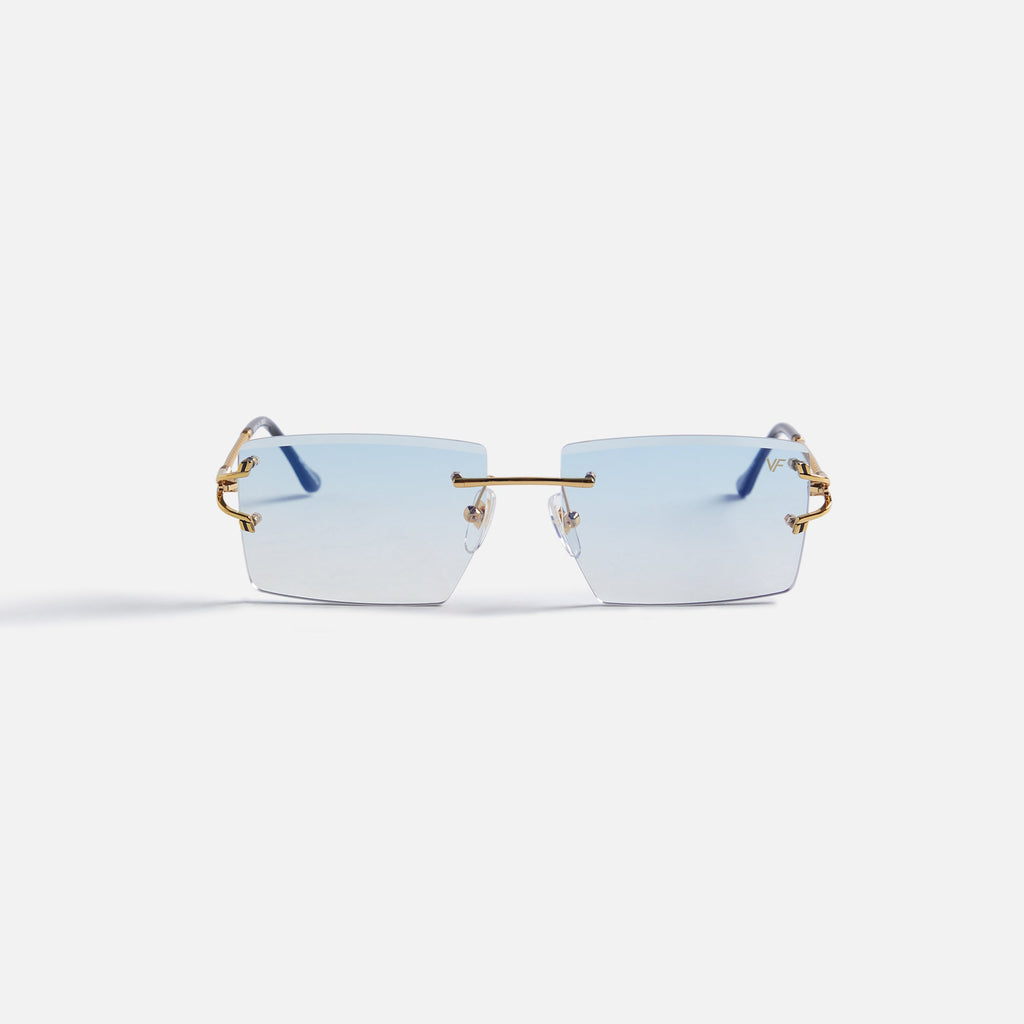 Vintage Frames Icon 24KT Yellow Gold - Sky Blue Gradient
