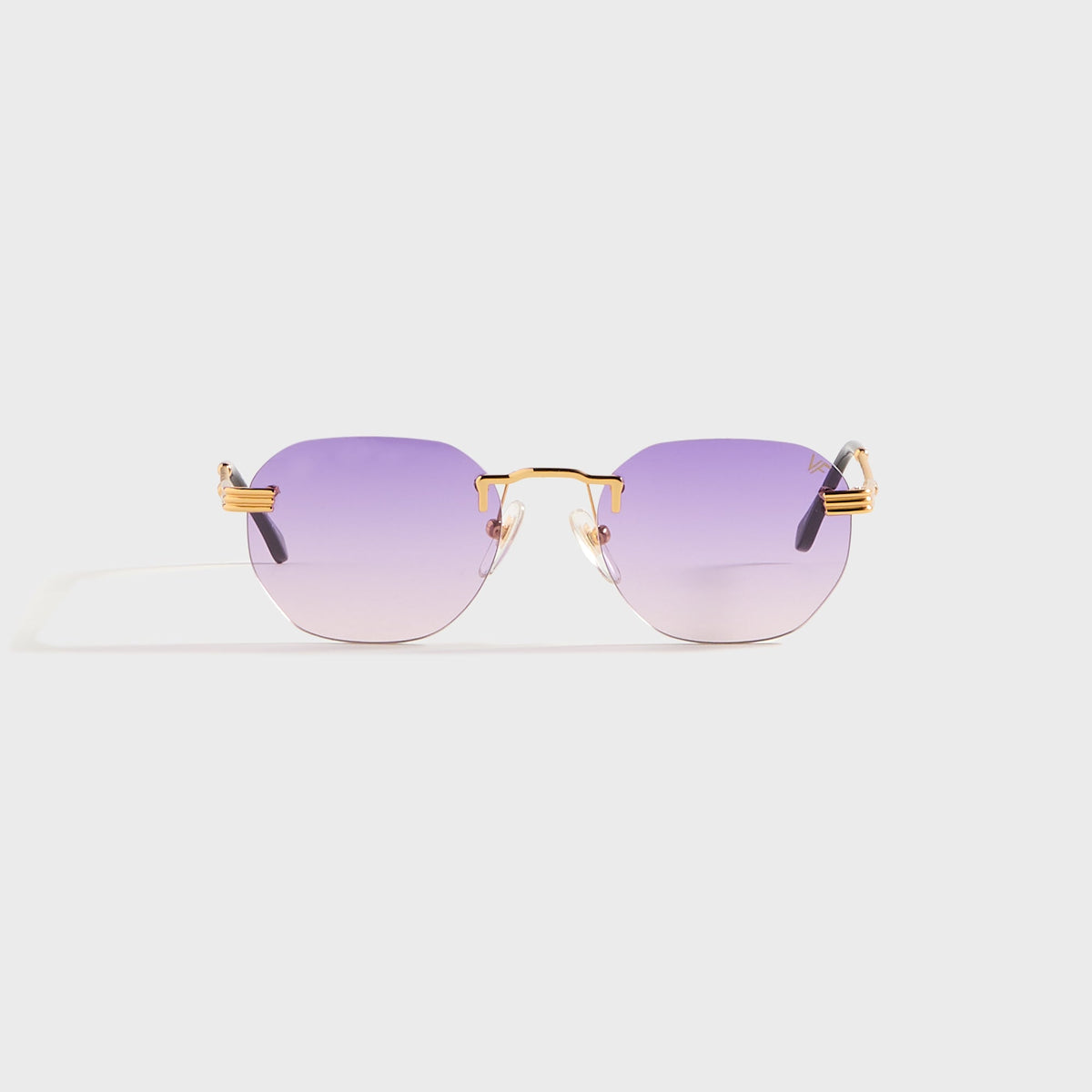 Vintage Frames Detroit Player Rimless Drill Mount 24KT - Gold / Purple Gradient