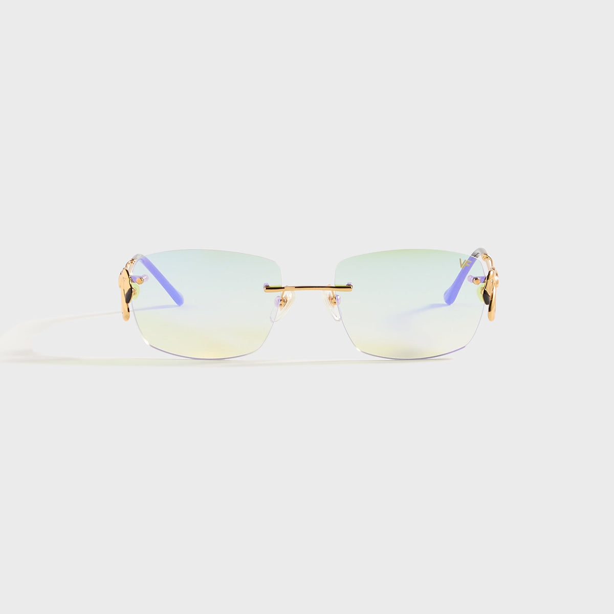 Vintage Frames Flamingo 24KT - Yellow Gold / Powder Green Flash Purple