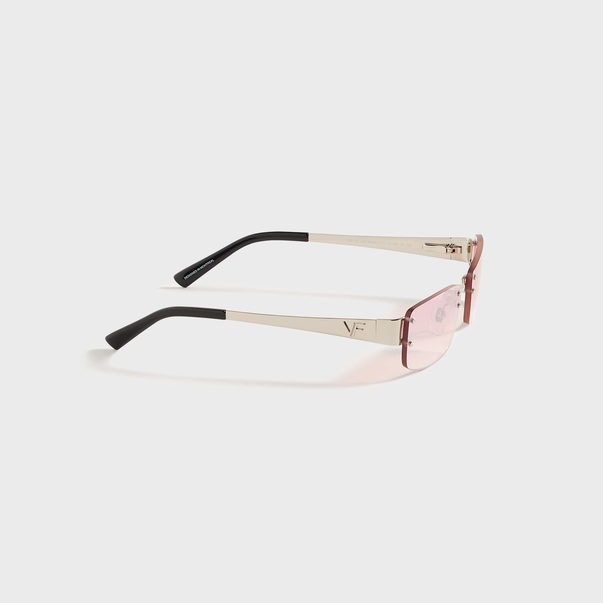 Vintage Frames Infamous Rimless Drill Mount 24KT - White Gold / Nickel Pink Gradient