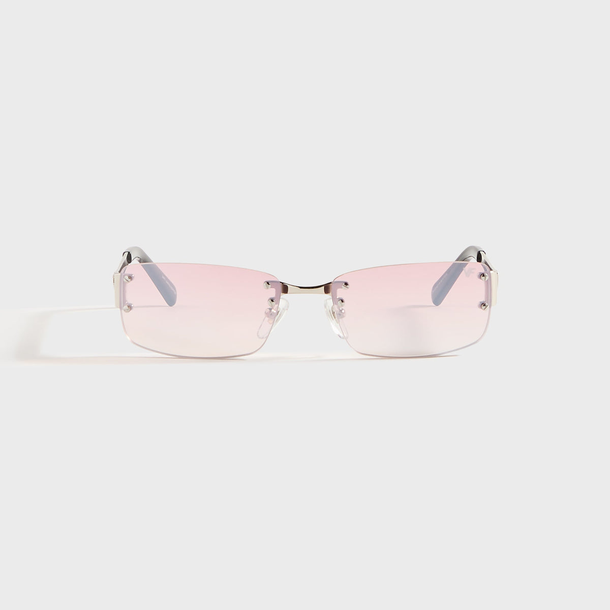 Vintage Frames Infamous Rimless Drill Mount 24KT - White Gold / Nickel Pink Gradient