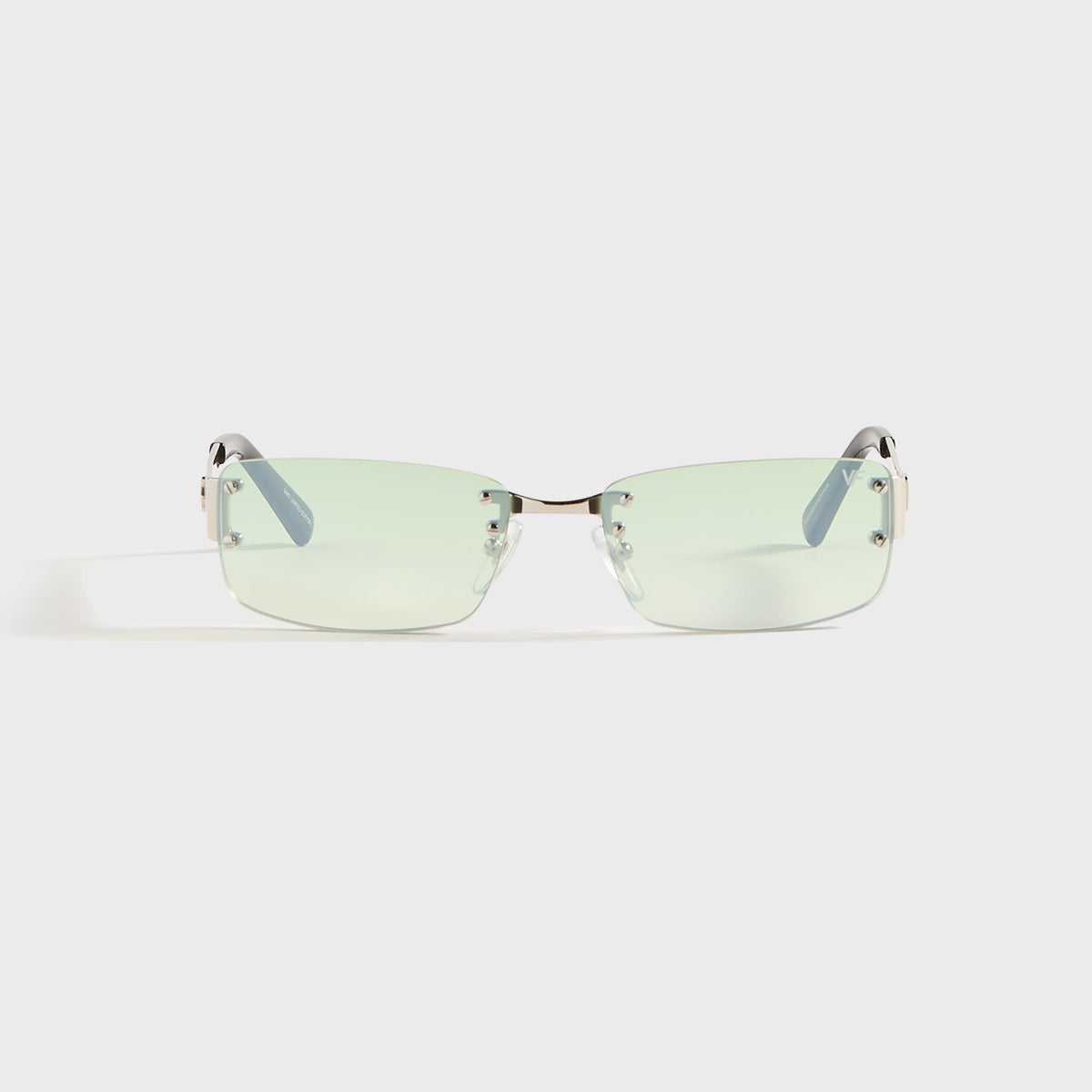 Vintage Frames Infamous Rimless Drill Mount 24KT - White Gold / Powder Green Gradient