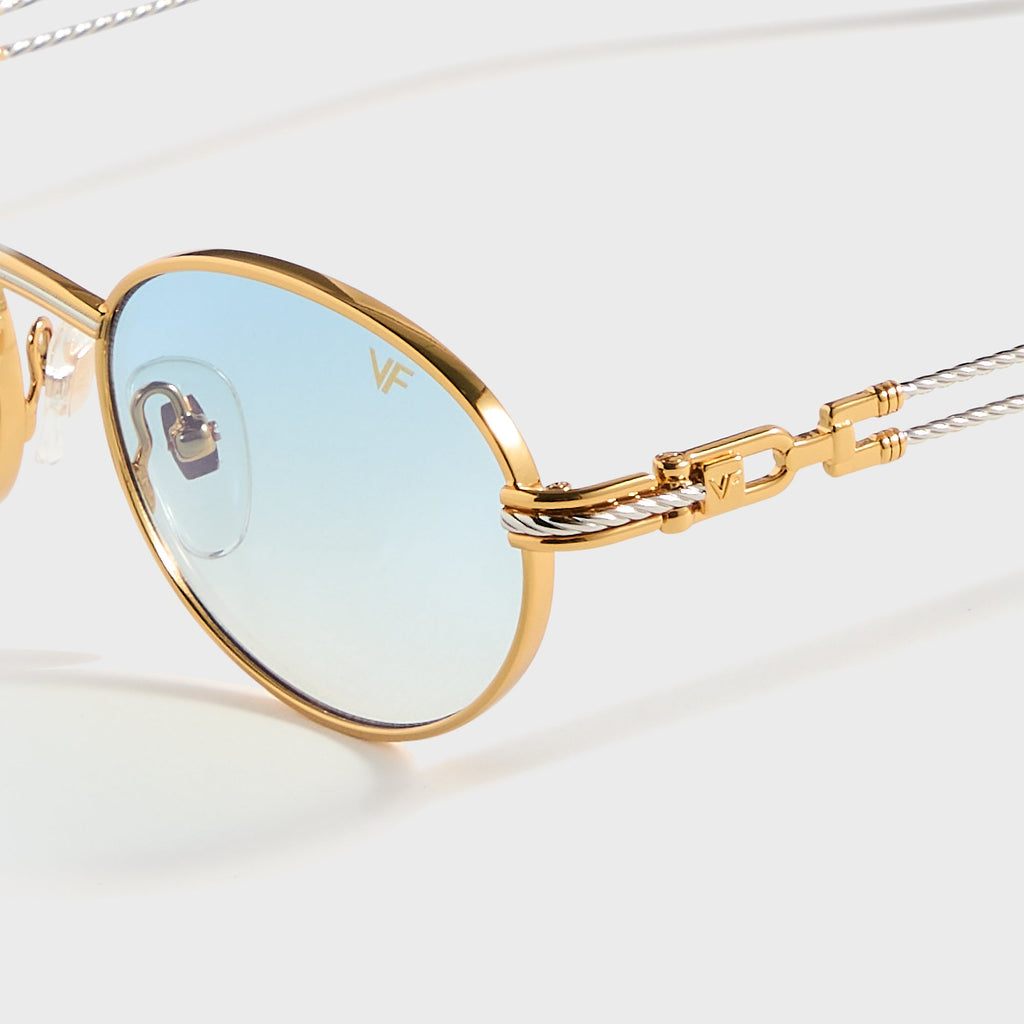 Vintage Frames Pac Double Rope Edition 18KT Two-Tone - Gold / Pastel Blue