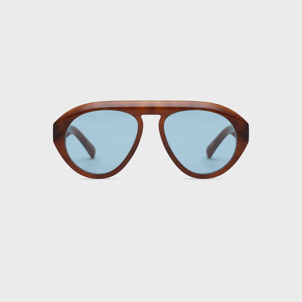 Elisa Johnson Val Sunglasses - Light Brown / Tortoise Blue