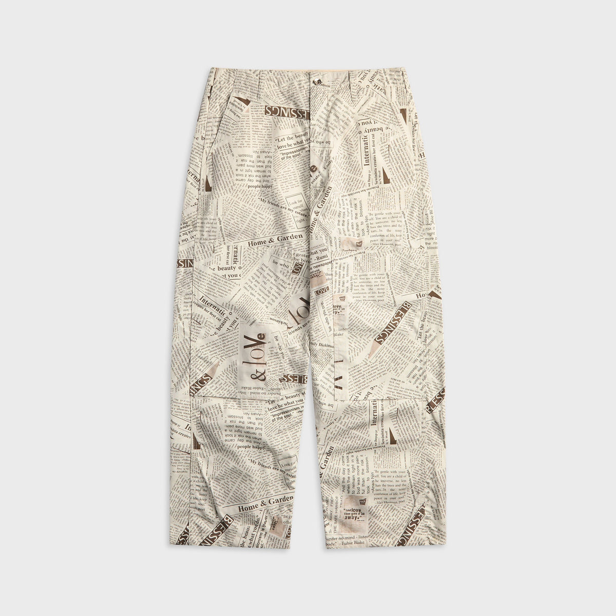 Engineered Garments Cotton Newspaper Print Canvas Painter Pant - White