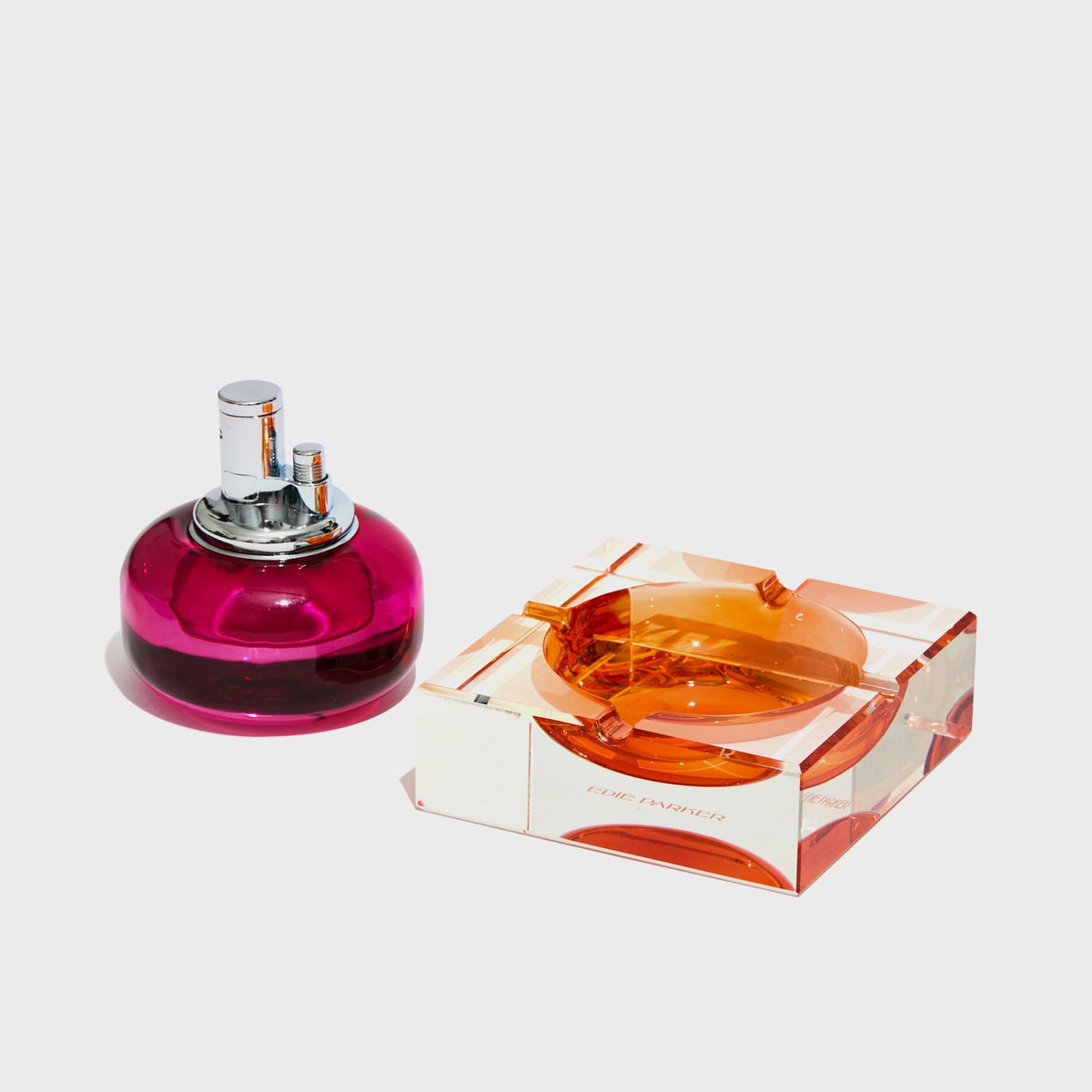 Edie Parker Glass Tabletop And Ashtray Set - Fruit Punch