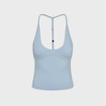 Frankies Bikinis x Jennie Chantal Halter Cotton Jersey Top - Powder Blue