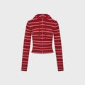 Frankies Bikinis Heritage Cloud Knit Hoodie - Strawberry Stripe