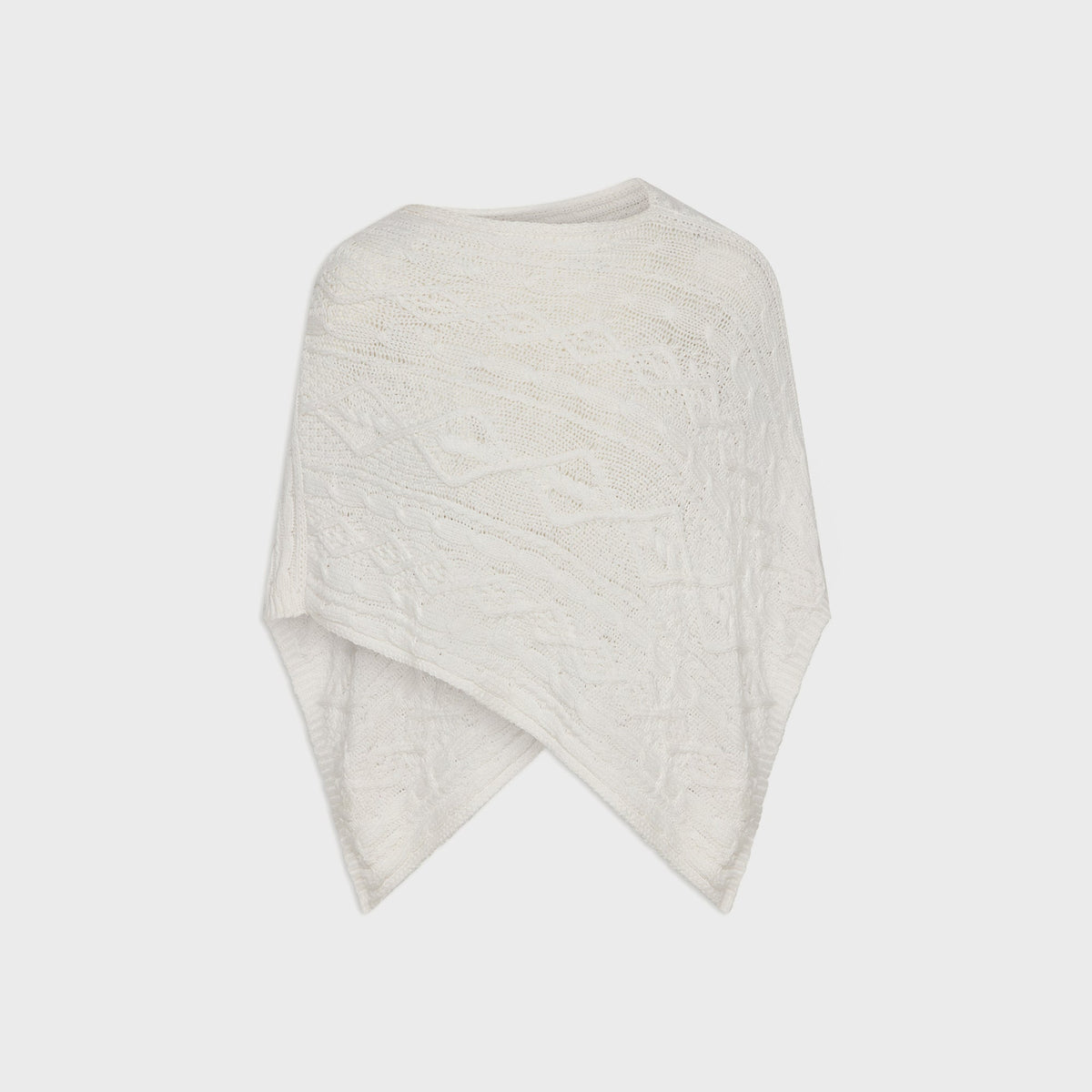 Frankies Bikinis Aspen Cable Knit Poncho - Honeymoon