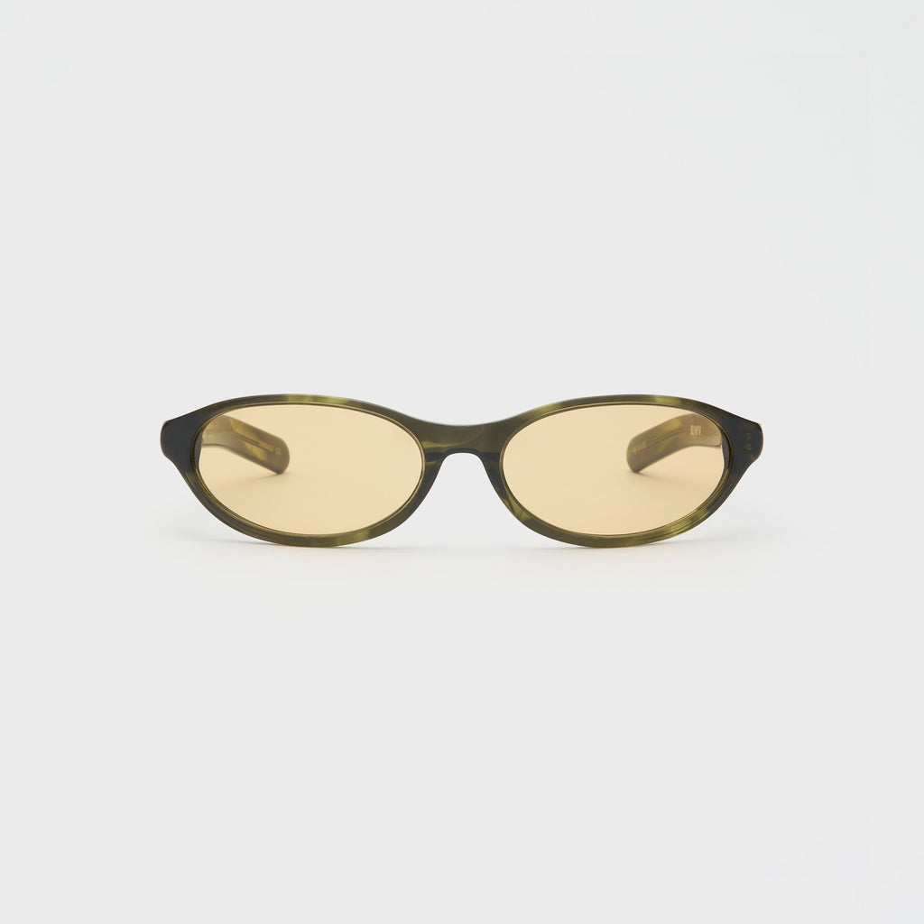 Flatlist Olympia - Olive Horn / Yellow Lens