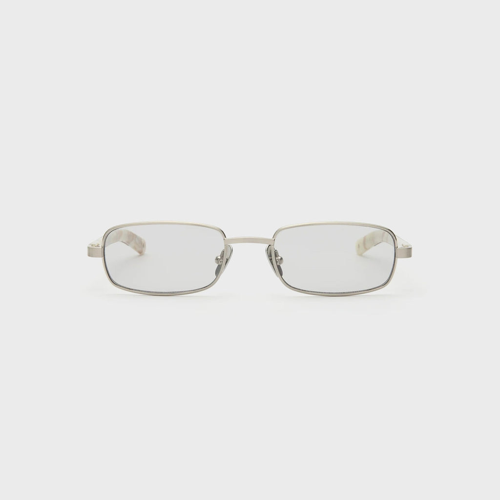 Flatlist Sting Sunglasses - Brushed Silver / Carrara Fantasy / Light Grey