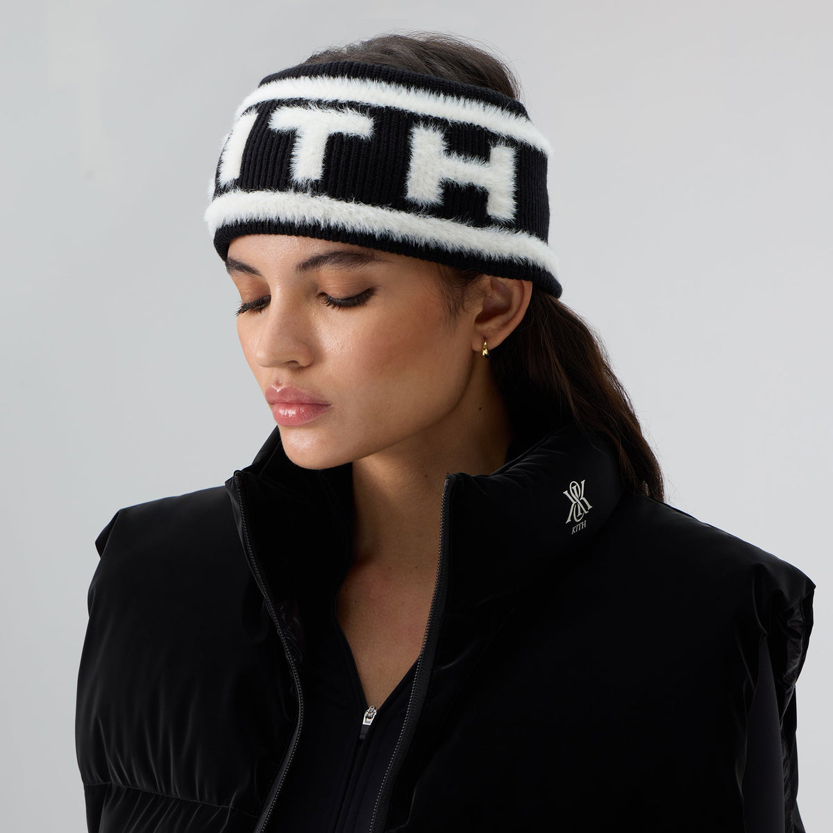 Kith Women Jacquard Rib Headband - Black