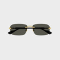 Gucci GG Rectangle Sunglasses - Gold / Black