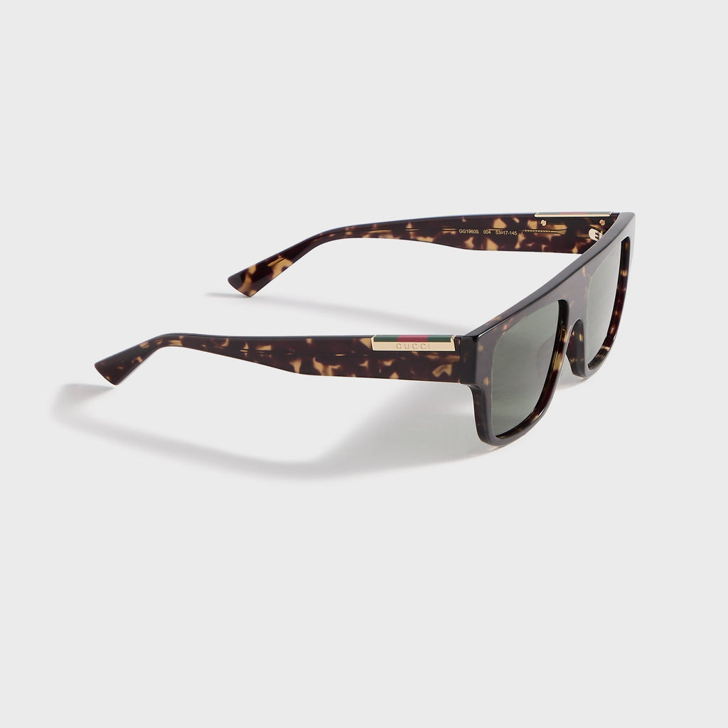 Gucci Rectangular Frame Sunglasses - Havana / Green