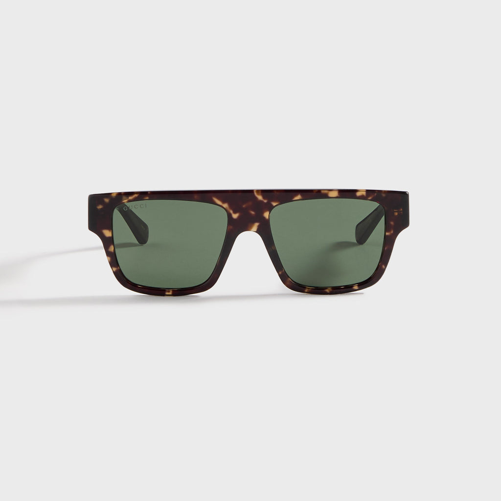 Gucci Rectangular Frame Sunglasses - Havana / Green