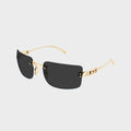 Gucci GG2038S Woman Rectangle Sunglasses - Gold / Grey