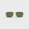 Gucci GG2154S Metal Rectangle Sunglasses - Gold / Green
