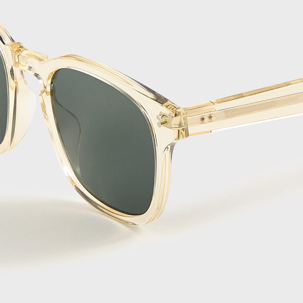 Garrett Leight Ace II Sunglasses - Pure Glass / Semi Flat Pure Blue Smoke