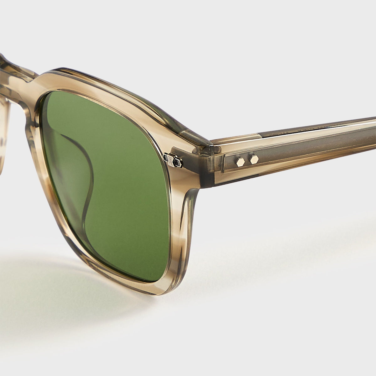 Garrett Leight Adonis Sunglasses - Celestial Grey Pewter / Semi Flat Boxwood Green