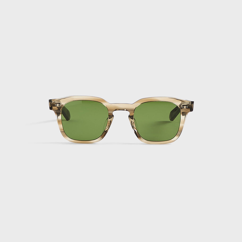 Garrett Leight Adonis Sunglasses - Celestial Grey Pewter / Semi Flat Boxwood Green