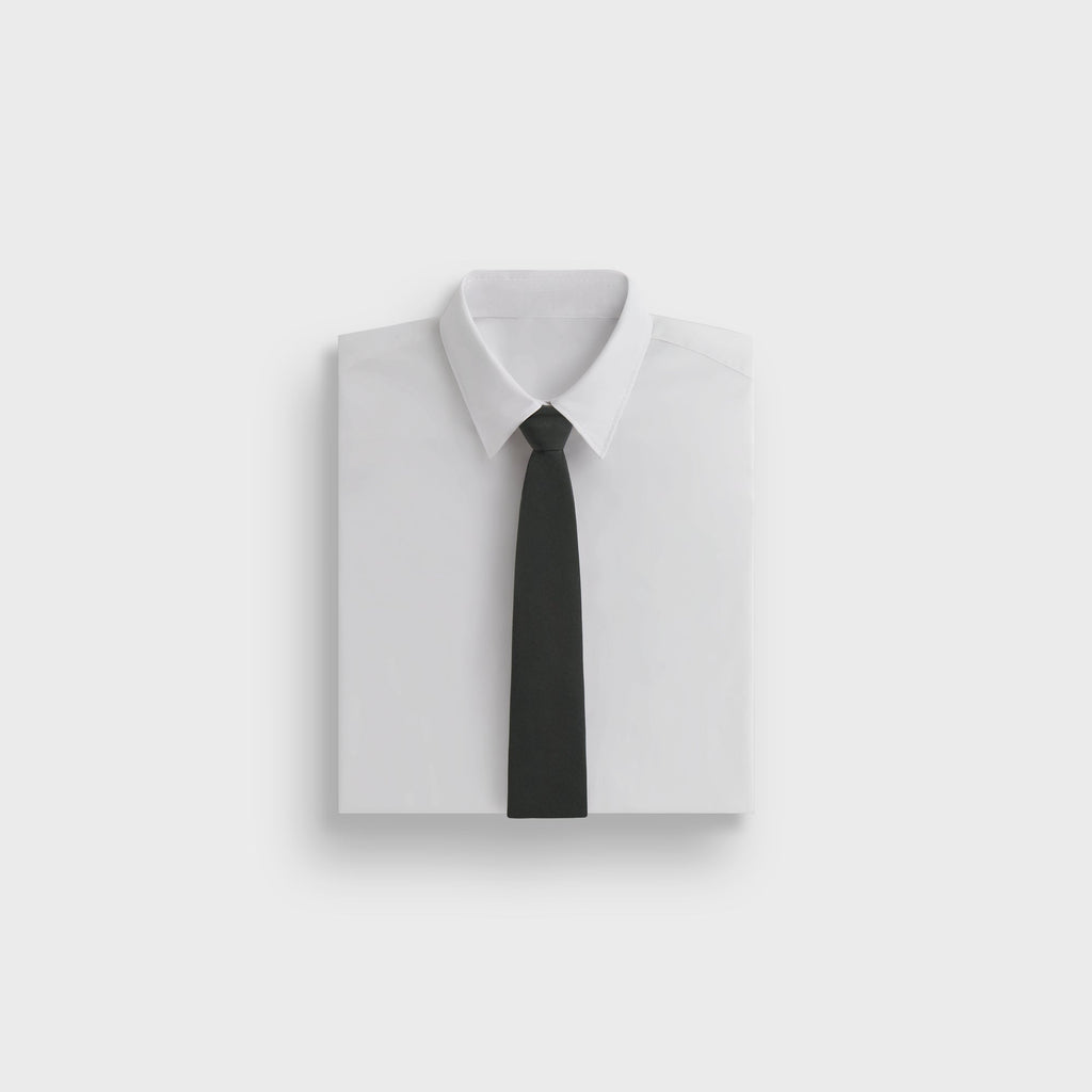 Giorgio Armani & Kith Ivy Wool Crepe Tie - Charcoal Grey