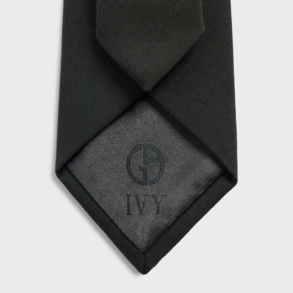 Giorgio Armani & Kith Ivy Wool Crepe Tie - Charcoal Grey