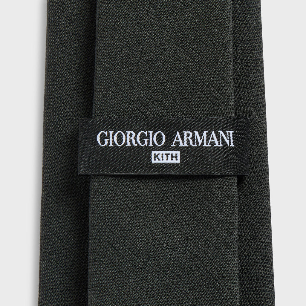 Giorgio Armani & Kith Ivy Wool Crepe Tie - Charcoal Grey