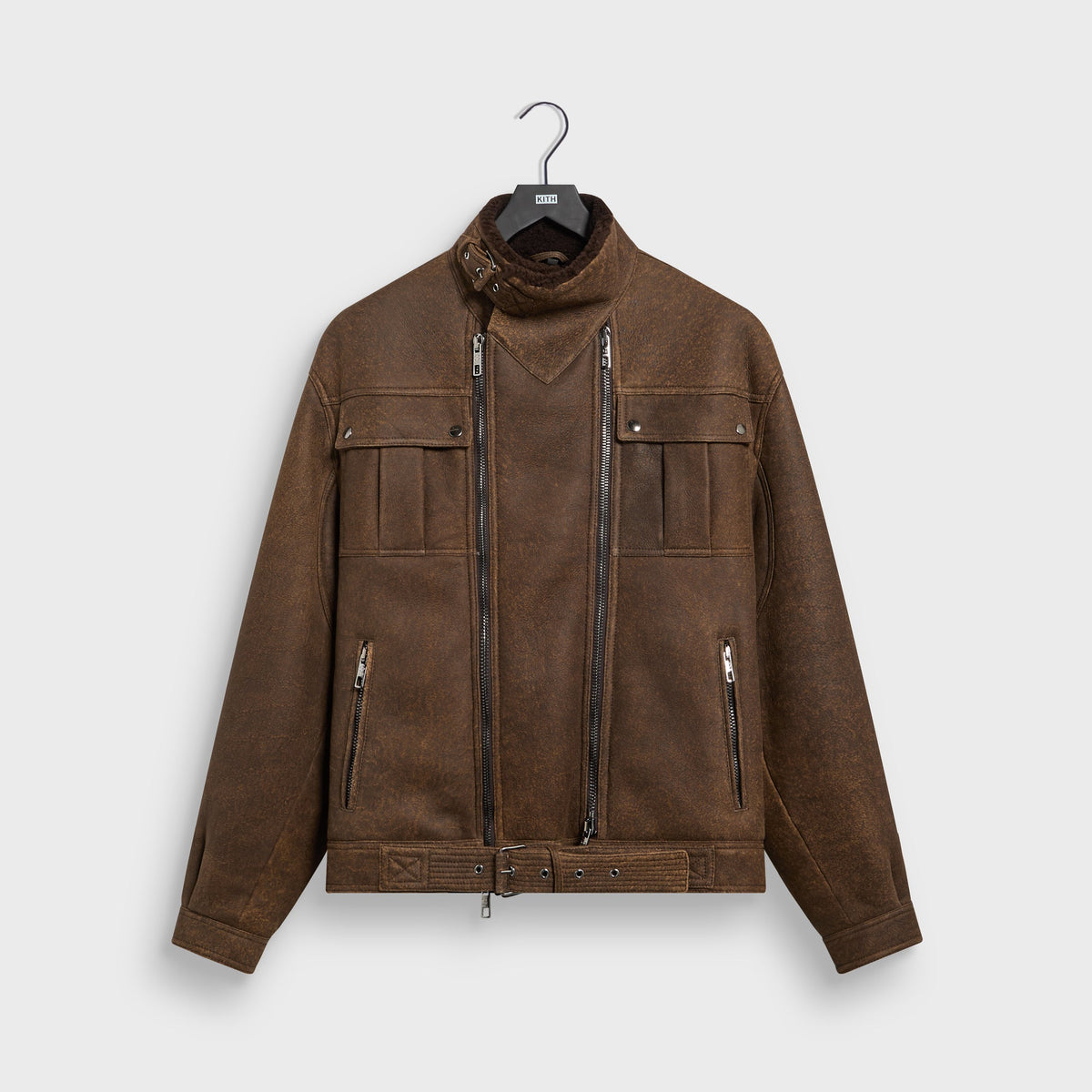 Giorgio Armani & Kith Shearling Belted Jacket - Demitasse