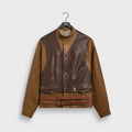 Giorgio Armani & Kith Two-Tone Lamb Leather Utility Jacket - Ermine