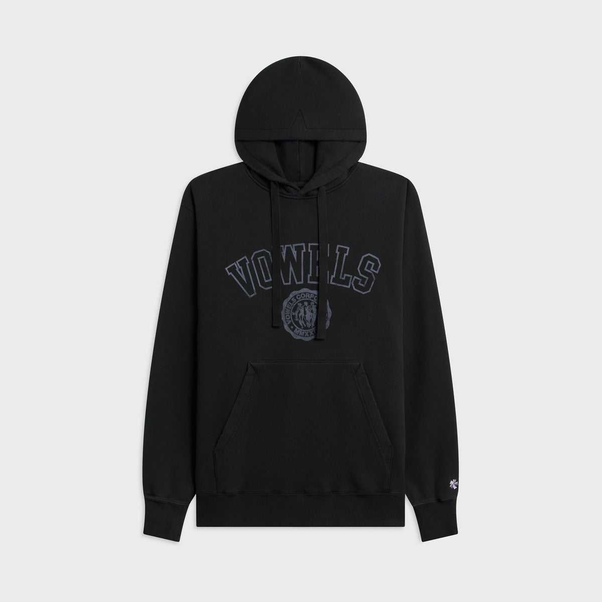vowels Faded Collegiate Hoodie - Black / Blue